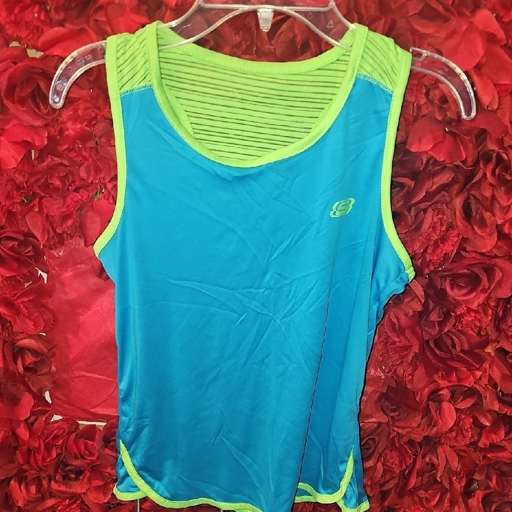 Skechers Girls Blue and Green Women's Active Top Size 10/12
